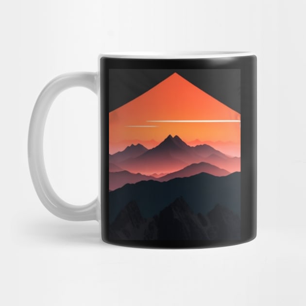 Sunset Mountain Tee - Embracing Nature's Serenity by MAT JAARAK